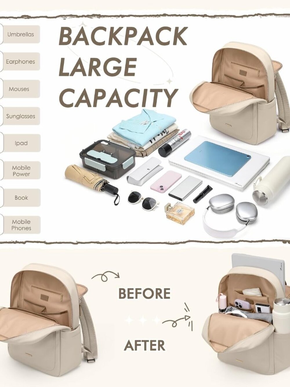 Laptop Backpack for Women,Casual Work Business Backpacks Purse Carry on Travel B - Picture 3 of 9